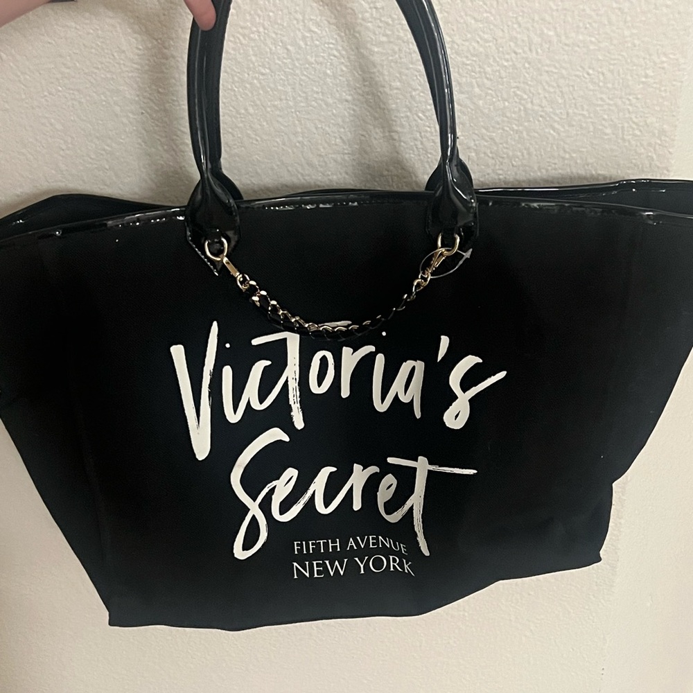 Victoria’s Secret large black duffel with black handle straps